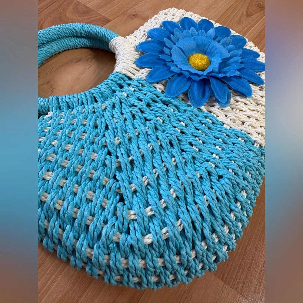 Woven Straw beach bag with Round Handle - Picture 8 of 8